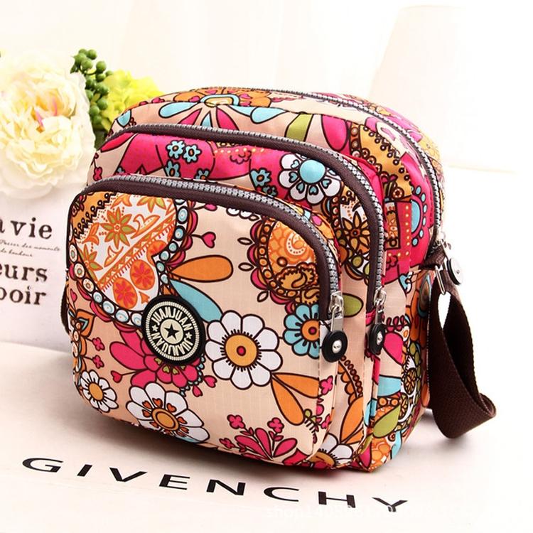 Waterproof Nylon Multilayer Crossbody Bag For Women - Animal Pattern
