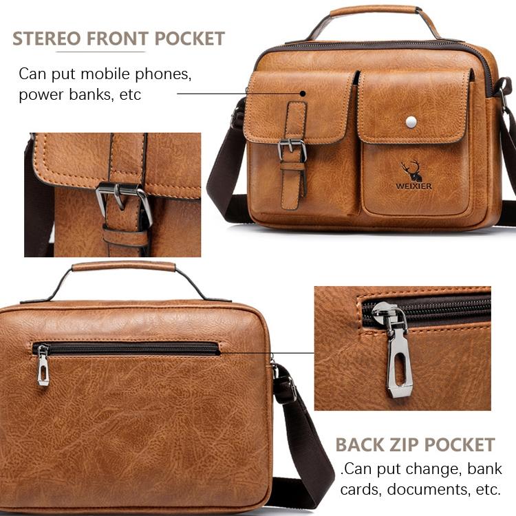 Retro Shoulder Bag For Men Large Capacity - Light Brown