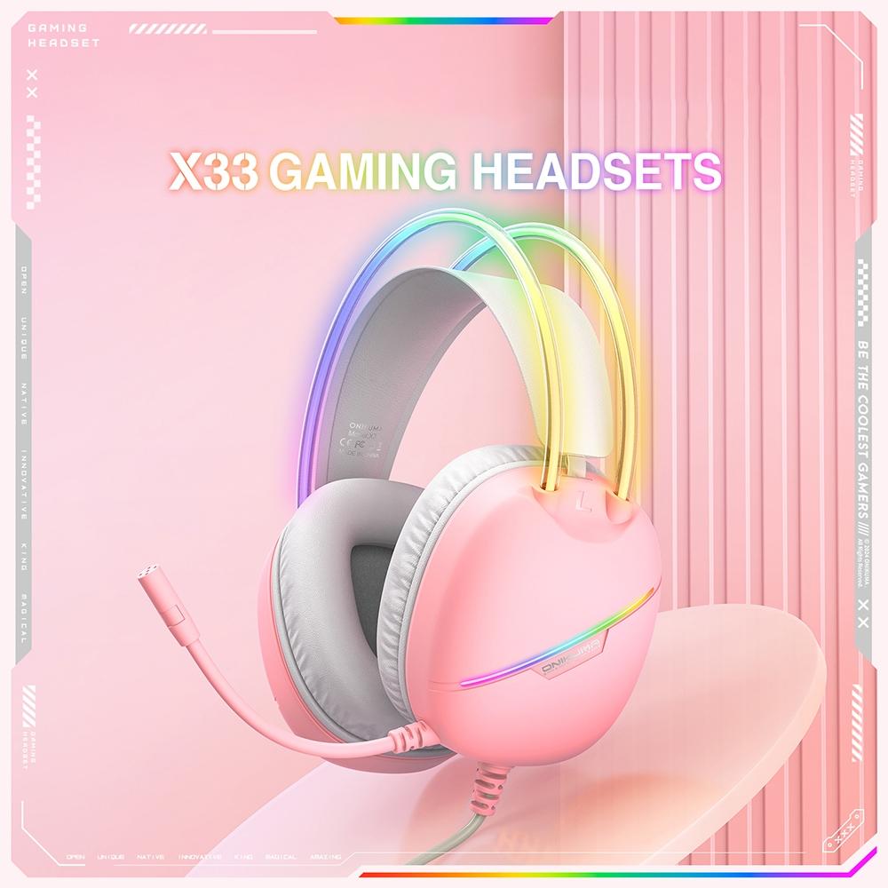 Rgb Light Gaming Headset 2M Cable - Pink