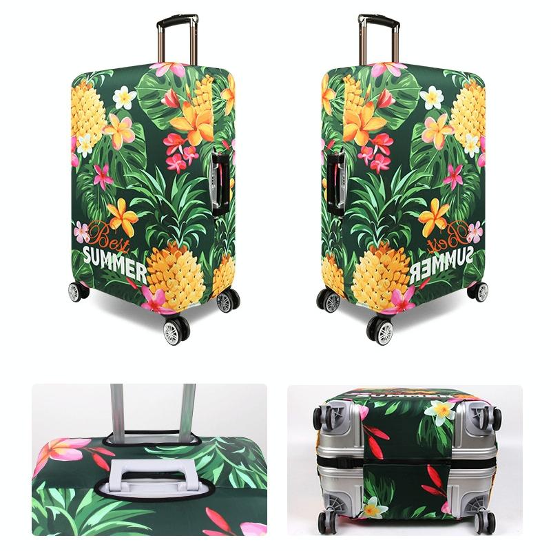 Stretchy Luggage Dust Cover - Durable & Protective - Size l - Tropical Palm - S