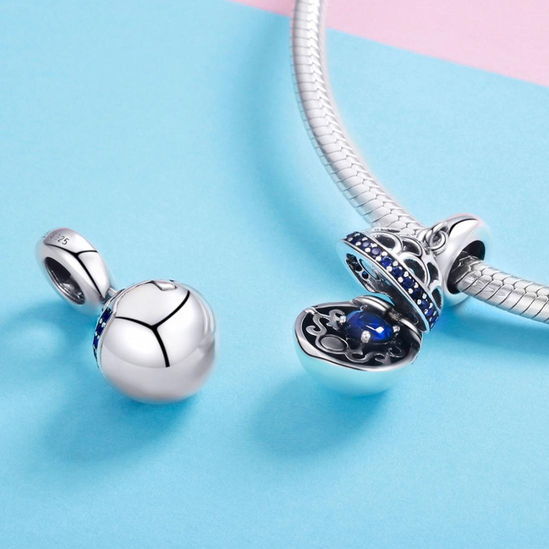 925 Sterling Silver Surprise Love Pendant For Diy Bracelets & Necklaces - Red