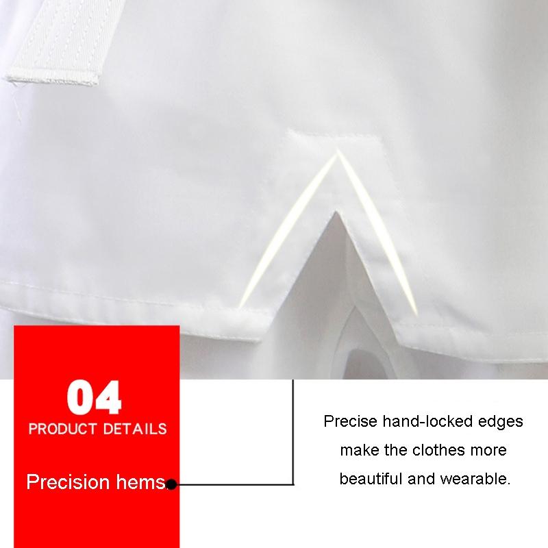 130Cm Cotton Taekwondo Training Uniform For All Ages - White - 130