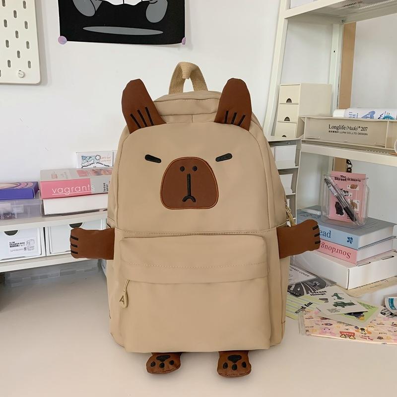 Versatile Large Capacity Backpack For Students - Khaki