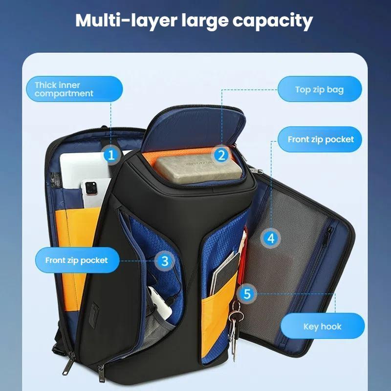 Water Resistant Anti Theft Laptop Backpack With Usb Port - Gray