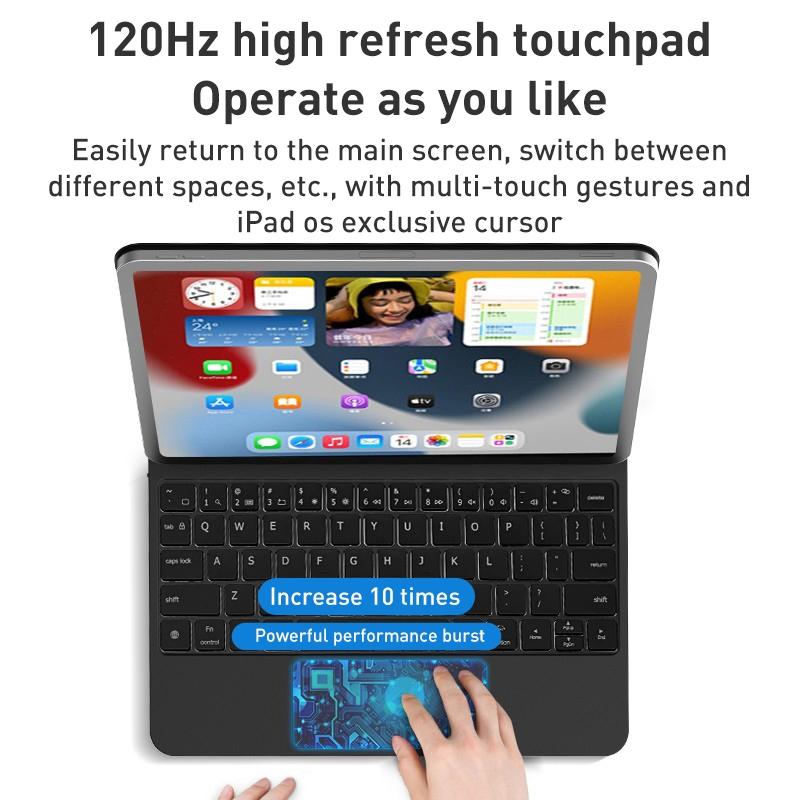Bluetooth Keyboard Leather Case For Ipad Pro 12.9 - Magic Suspended Black