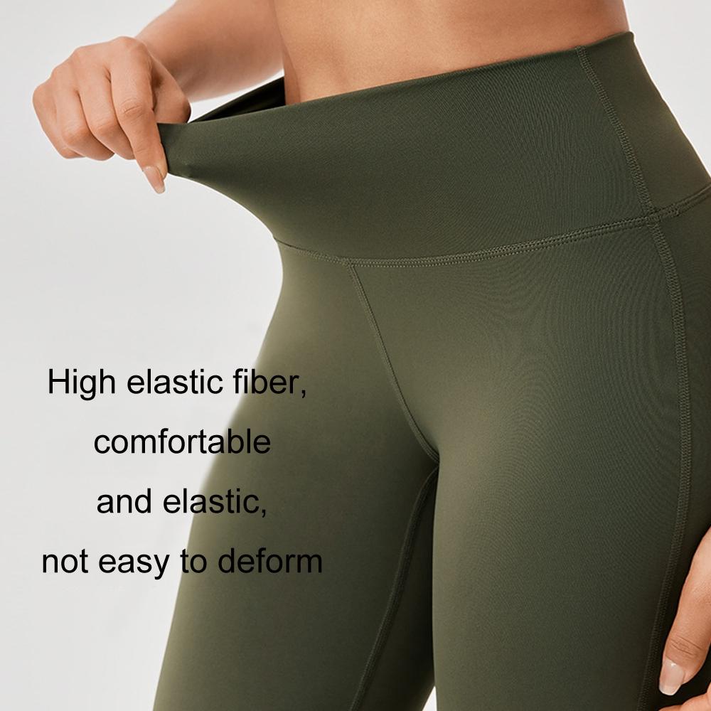 High Waisted Elastic Yoga Flared Pants Size L - Forest Green - Xl