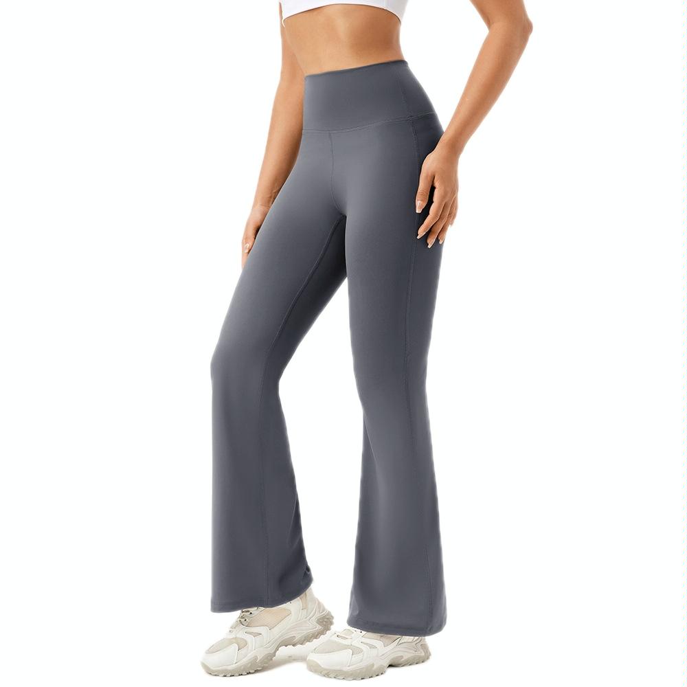High Waisted Elastic Yoga Flared Pants Size L - Forest Green - Xl