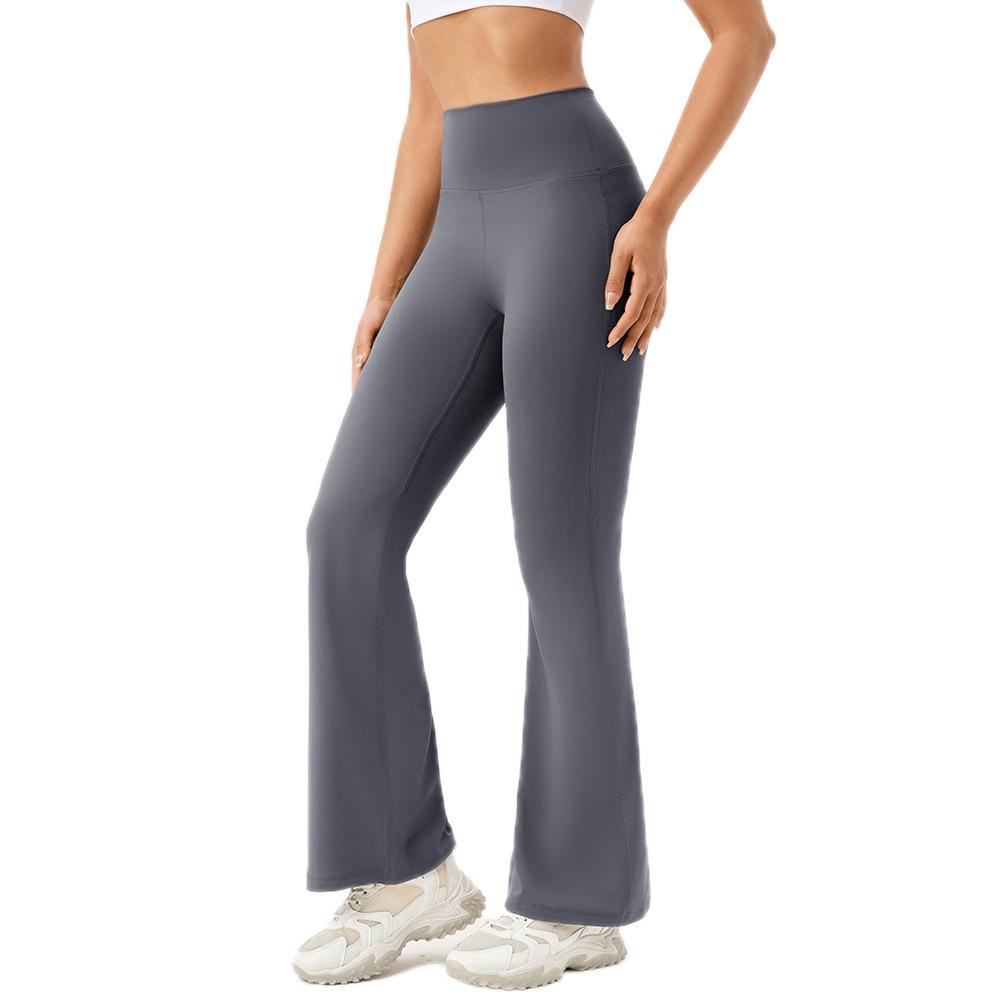 High Waisted Elastic Yoga Flared Pants Size L - Forest Green - Xl