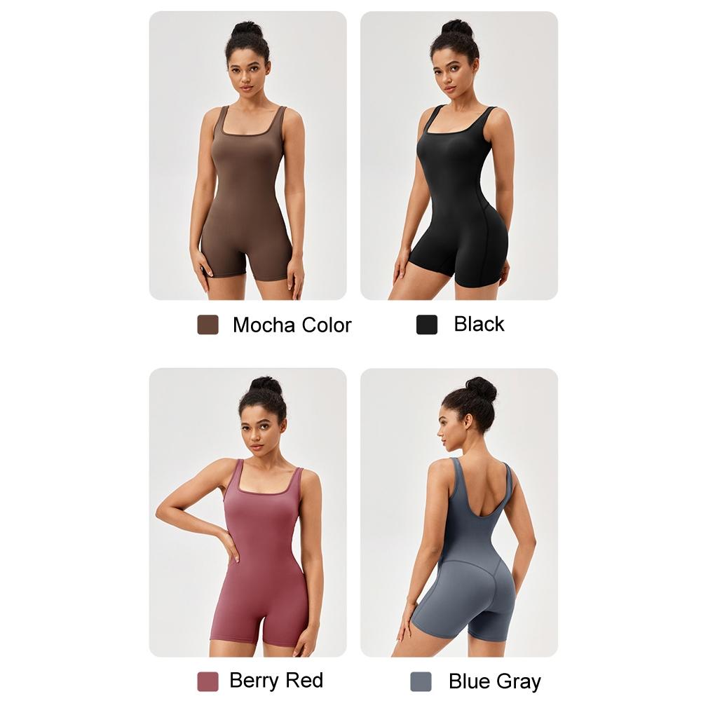 Yoga Bodysuit With Chest Pad Size L Tight Fit - Berry Red - Xl