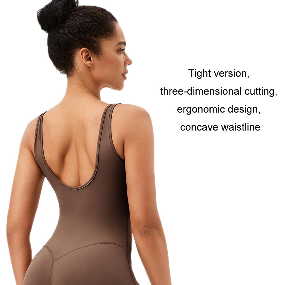 Yoga Bodysuit With Chest Pad Size L Tight Fit - Berry Red - Xl