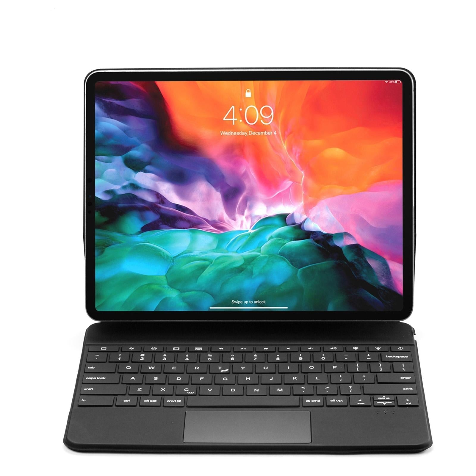 Ultra-Thin Detachable Bluetooth Keyboard Tablet Case For Ipad Pro 12.9 With Touchpad & Backlight - Black