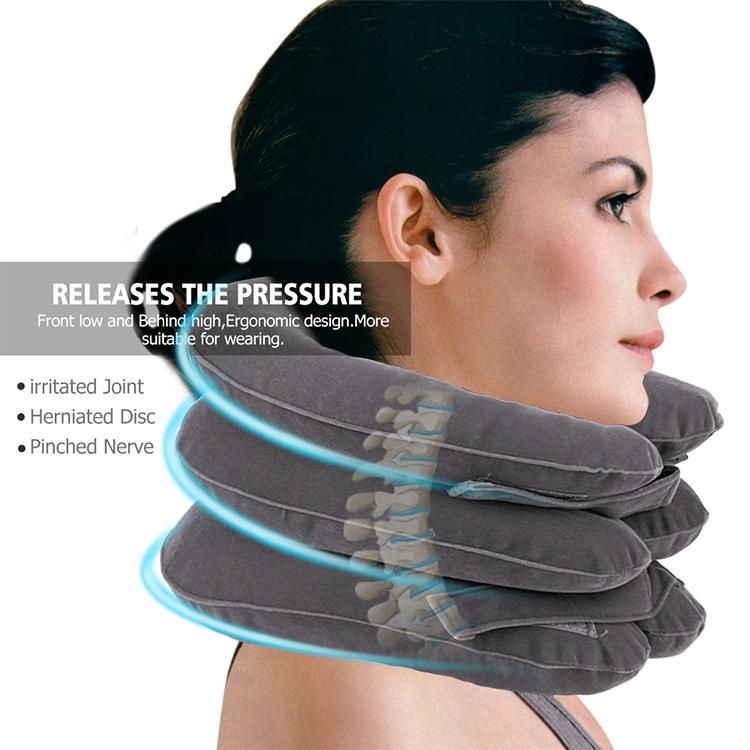 Full Cashmere Cervical Traction Instrument Neck Massage & Support - Black