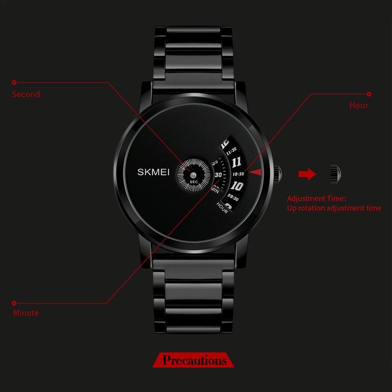 Stylish 30m Waterproof Quartz Watch with Stainless Steel Band - Silver + Black