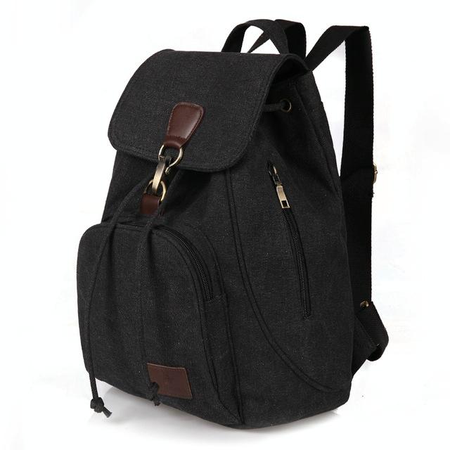 Women Canvas Laptop Backpack - Compact and Stylish - Coffee