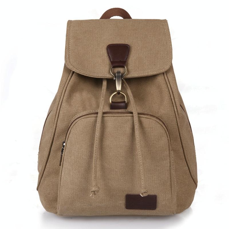Women Canvas Laptop Backpack - Compact and Stylish - Coffee