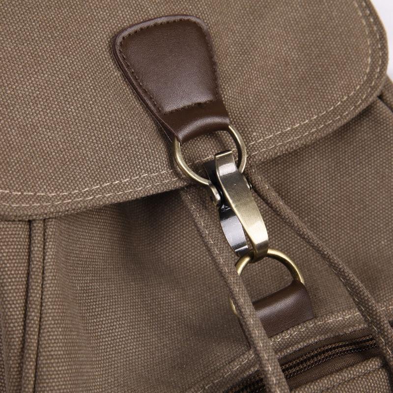 Women Canvas Laptop Backpack - Compact and Stylish - Coffee