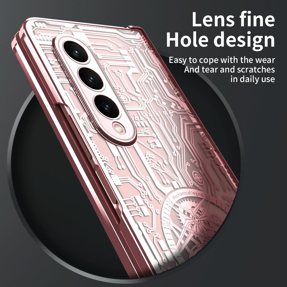 For Samsung Galaxy Z Fold4 5G Foldable Electroplated Phone Case - Mechanical Legend 4. - Silver