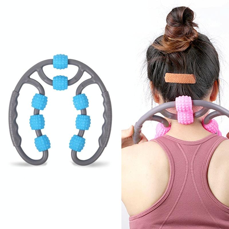 8-Round Yoga Leg Massager Ring-Shaped Roller For Training - Purple