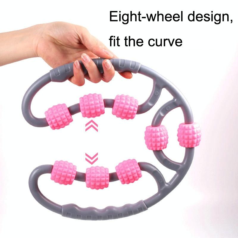 8-Round Yoga Leg Massager Ring-Shaped Roller For Training - Purple