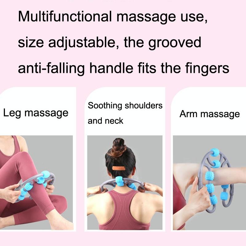8-Round Yoga Leg Massager Ring-Shaped Roller For Training - Purple
