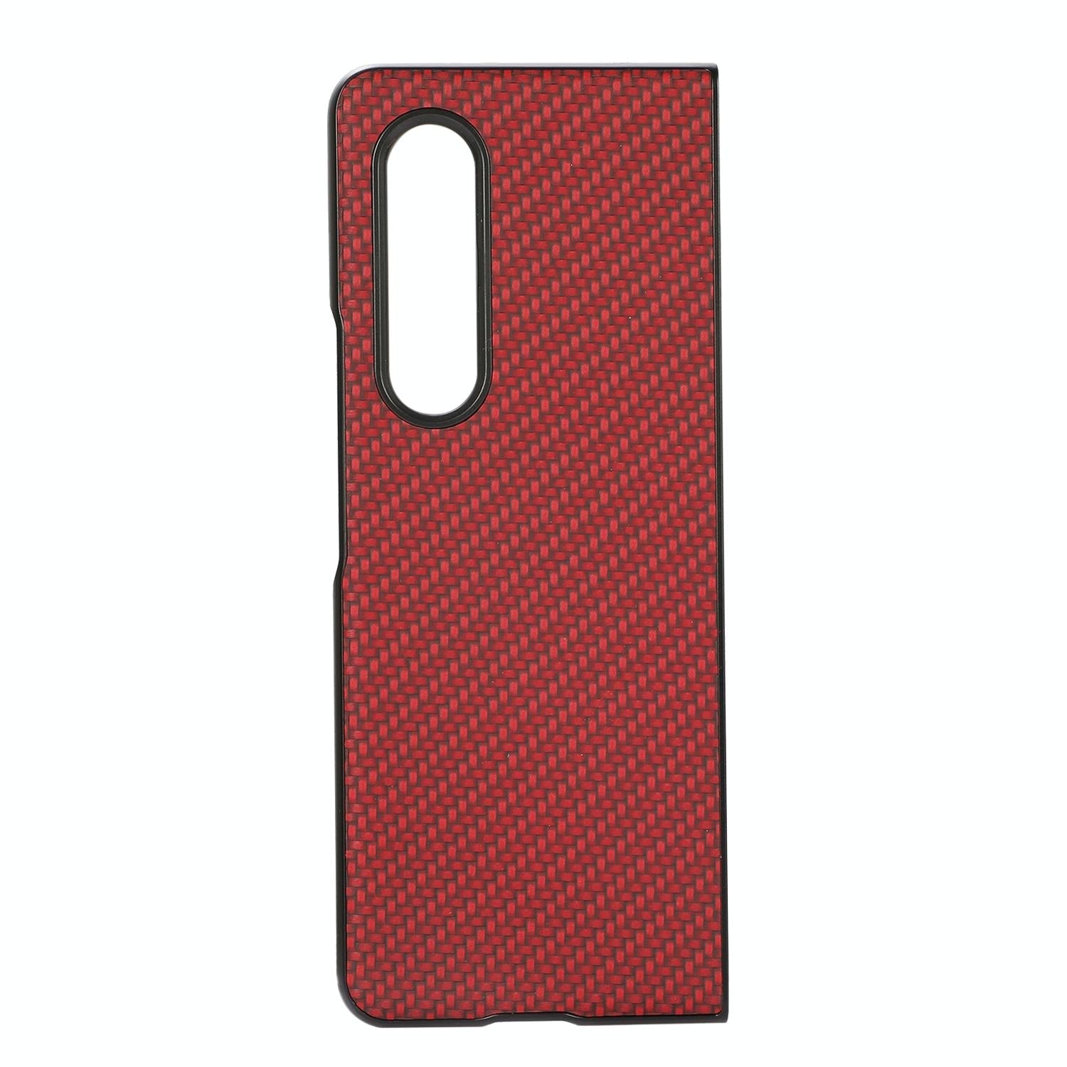 For Samsung Galaxy z Fold4 5G Carbon Fiber Texture Leather Phone Case - Pu Material - Blue