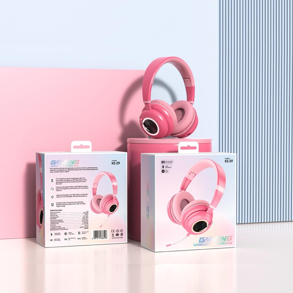 Foldable Wireless Headset With Mic Ke-29 - Black