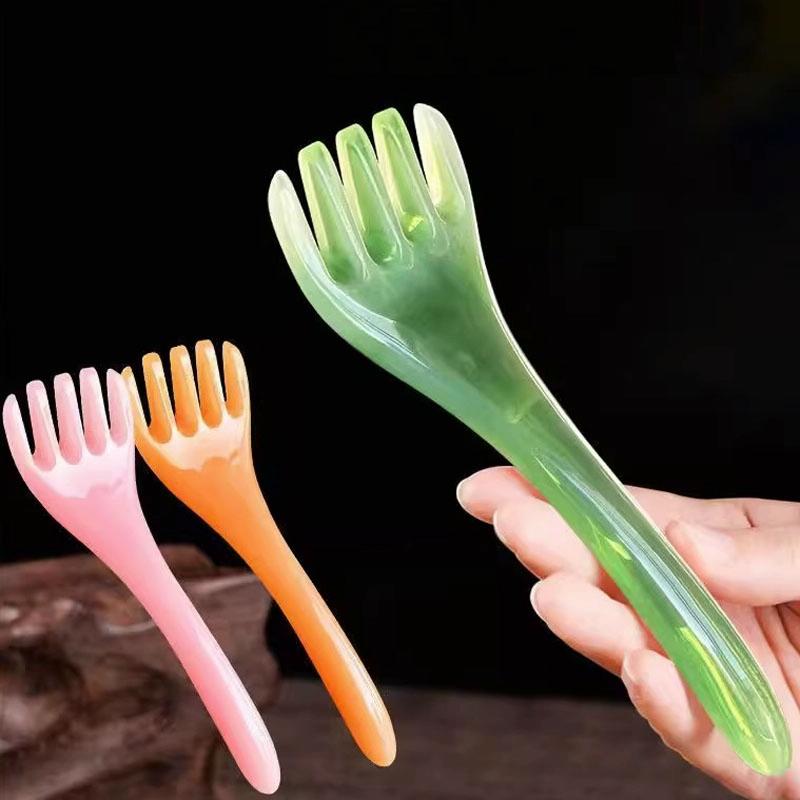 Stress-Reducing Massage Comb 5 Claws Meridian Therapy - Pink