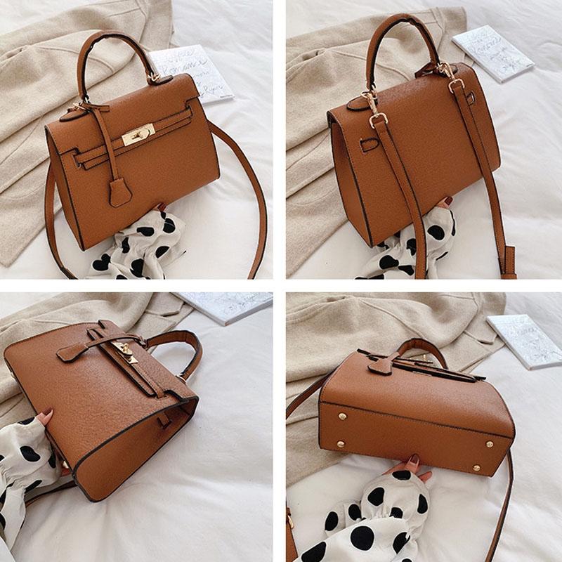Stylish Winter Crossbody Bag for Women - Single Shoulder Kelly Design - Brown