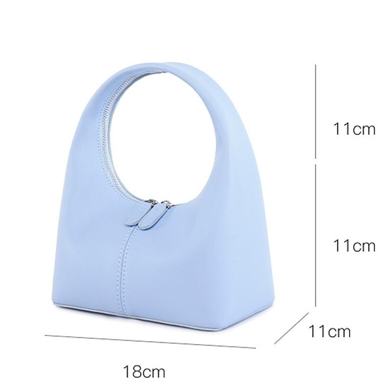 Chic Leather Women Handbag Sleek Design - Light Blue