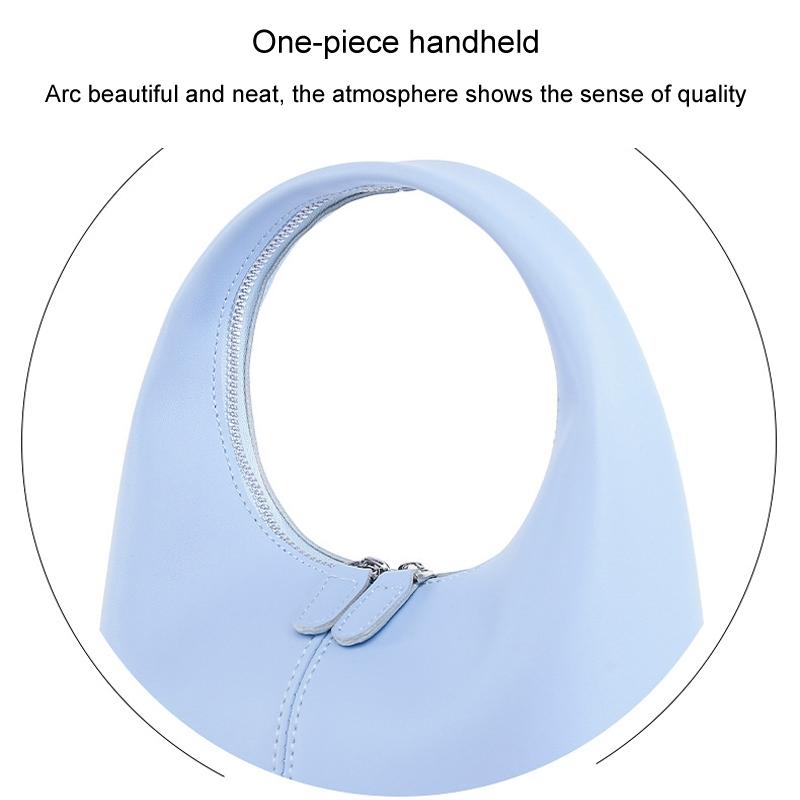 Chic Leather Women Handbag Sleek Design - Light Blue