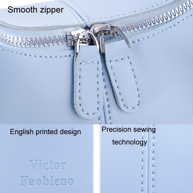 Chic Leather Women Handbag Sleek Design - Light Blue