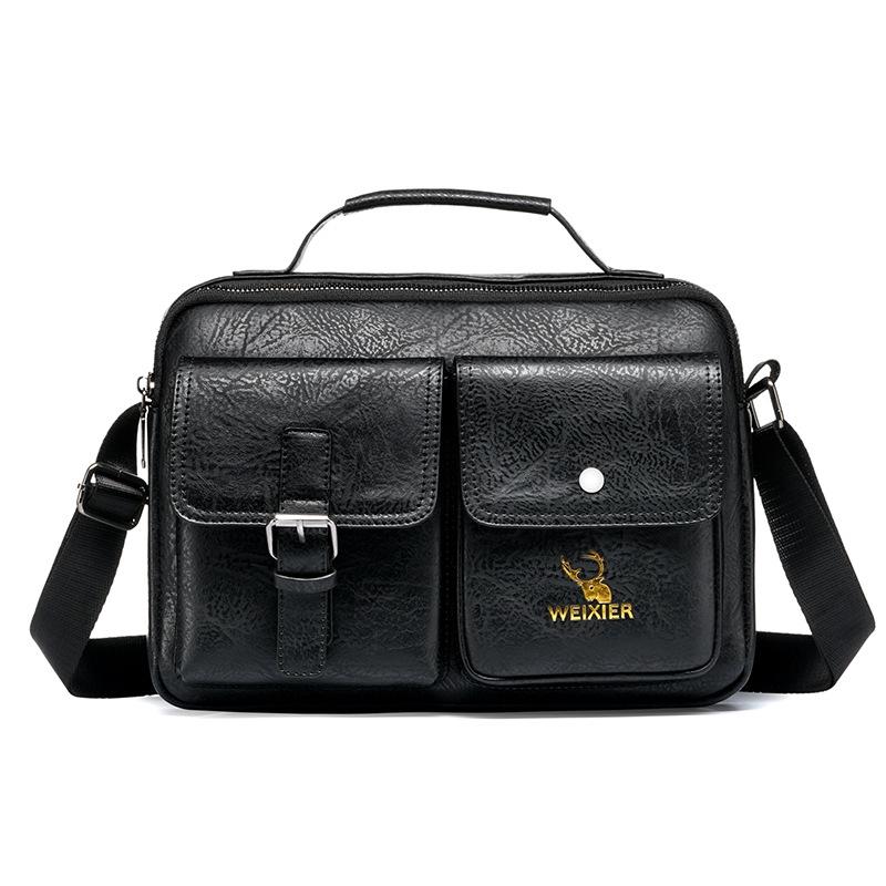 Retro Shoulder Bag For Men Large Capacity - Dark Brown