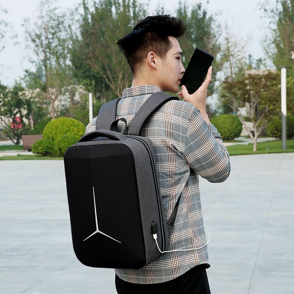 Waterproof Business Laptop Backpack with Usb Port - Multifunctional - Dark Gray - 15 Inch