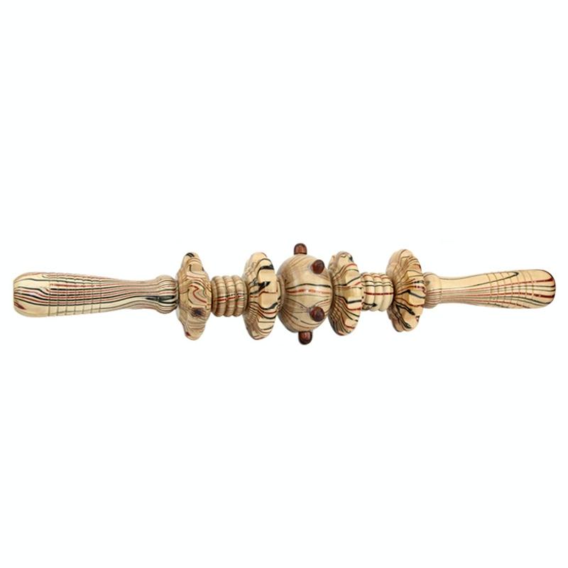Wooden Abdominal & Leg Roller Massager - 358 Massage Wheel