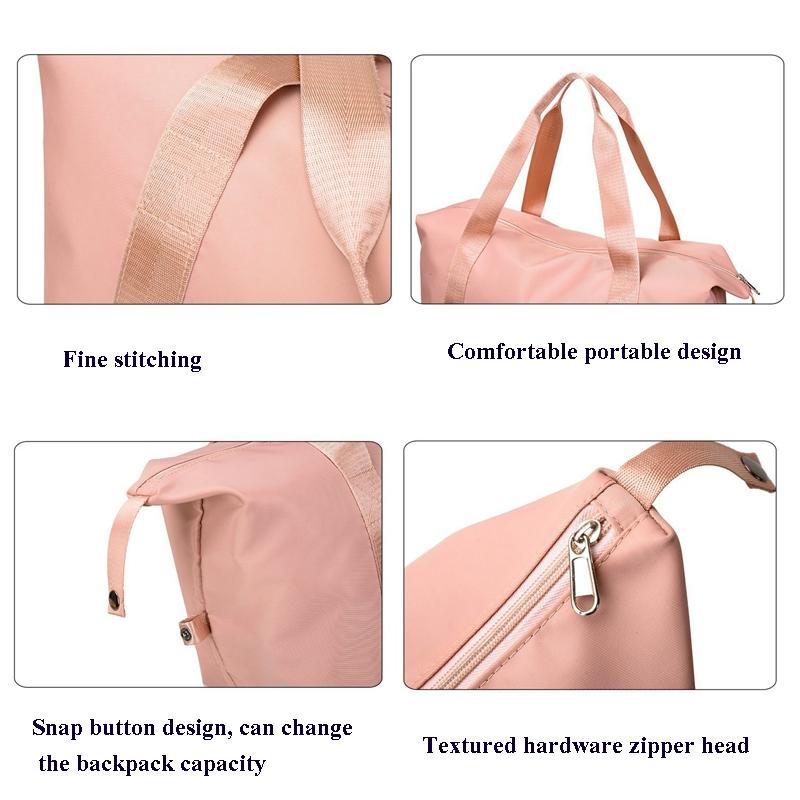 Sports Gym Duffel Bag with Wet / Dry Separation - Large Capacity - Pink