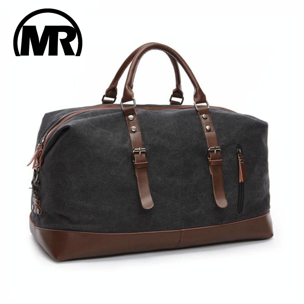 Men Leather Duffel Bag for Carry-on Travel - Black