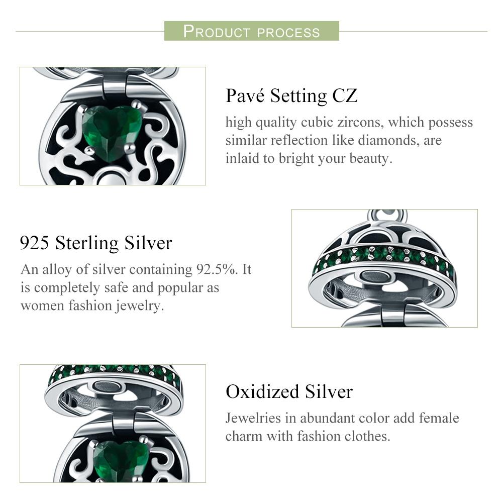 925 Sterling Silver Surprise Love Pendant For Diy Bracelets & Necklaces - Blue