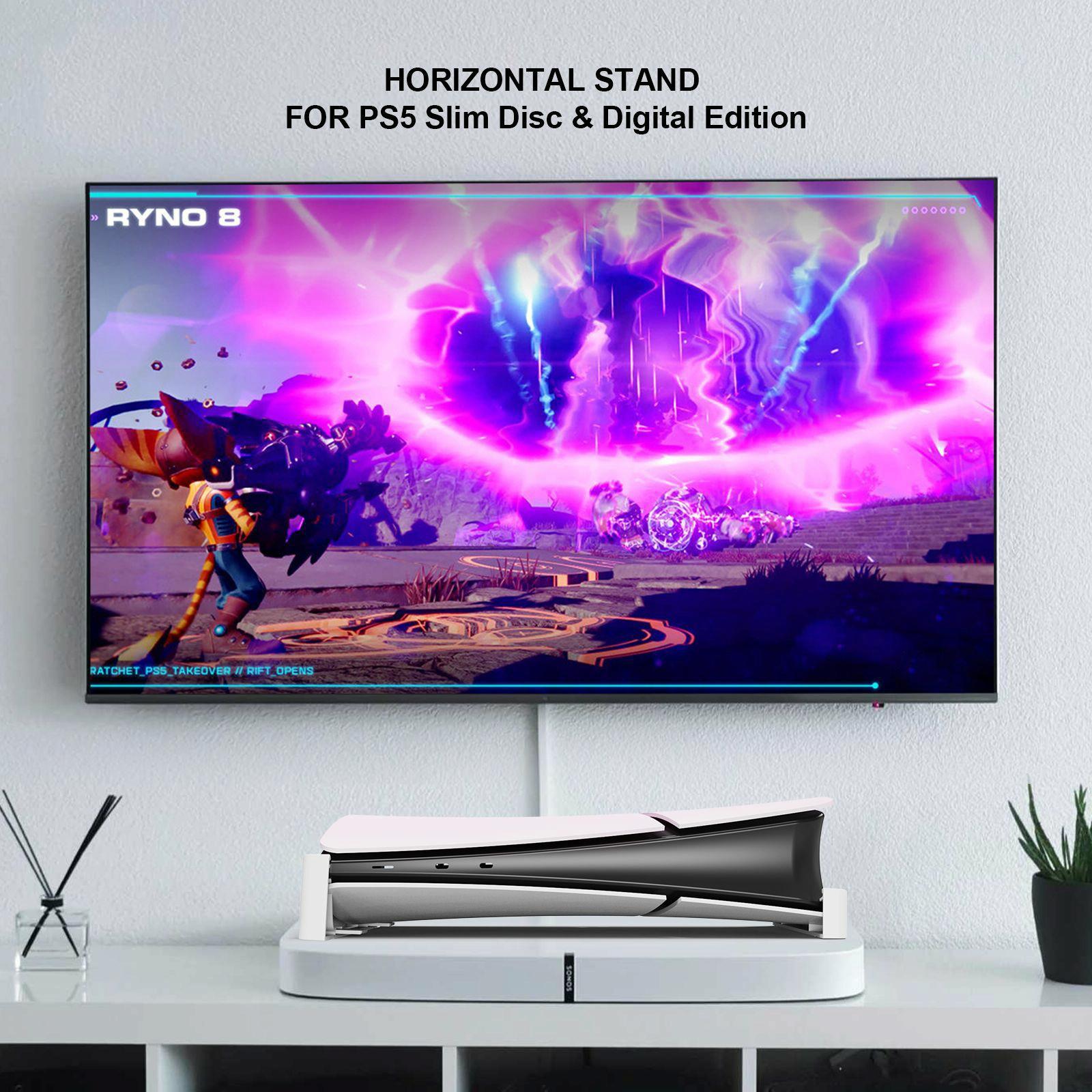Universal Horizontal Stand For Ps5 Slim - Digital / Optical Drive Version - Transparent