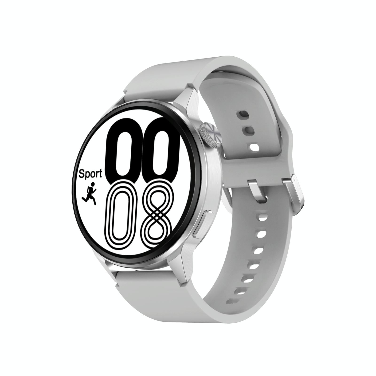 Silicone Band Smart Watch With Colour Screen - Silver