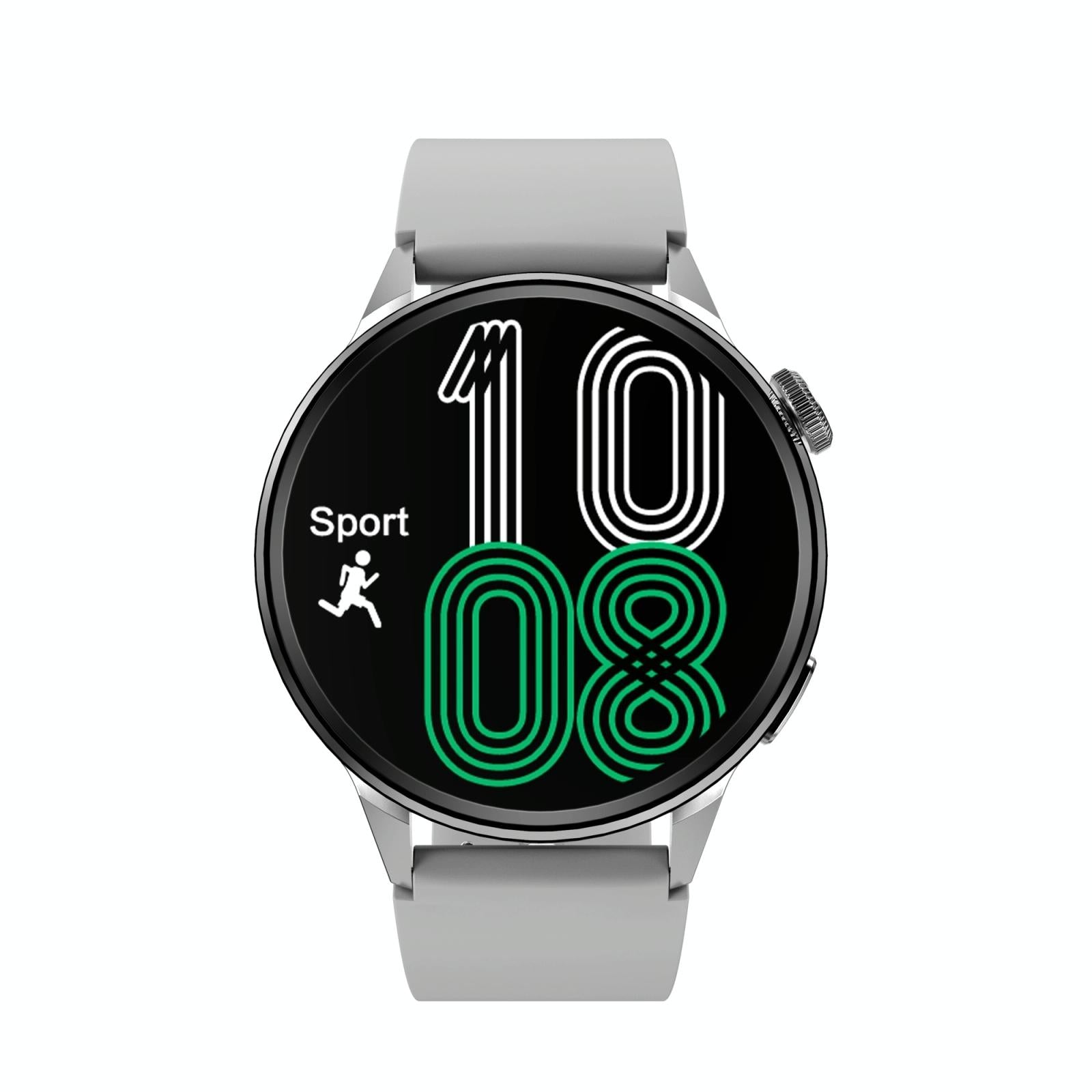 Silicone Band Smart Watch With Colour Screen - Silver