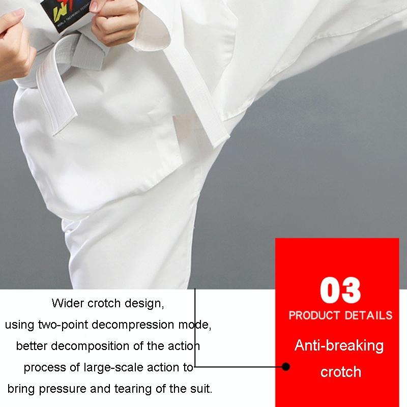 Taekwondo Training Uniform Child & Adult Cotton Clothing Size 130 - Blue White Stitching - 150