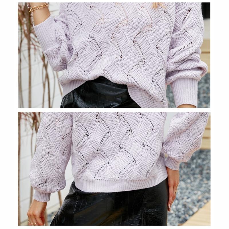 V-Neck Sweater Women Autumn And Winter Loose Knitted Bottoming Shirt - Blue - L