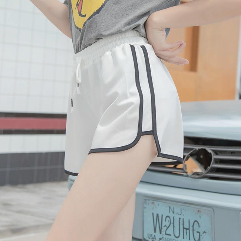 High Waist Straight Yoga Shorts Women Casual Loose Outerwear - Light Pink - Xl