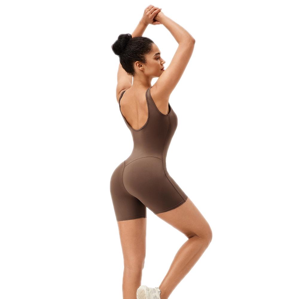 Yoga Bodysuit With Chest Pad Size L Tight Fit - Blue Gray - Xxl