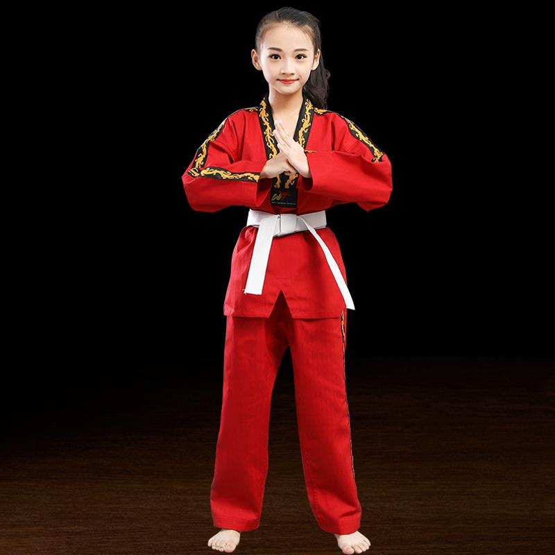 130Cm Cotton Taekwondo Training Uniform For All Ages - Black - 180