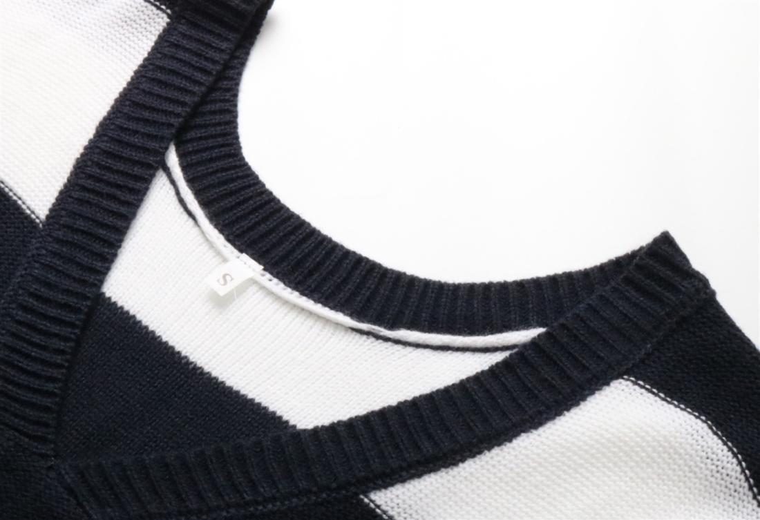 Striped Fashion Casual Pullover - Dark Blue L