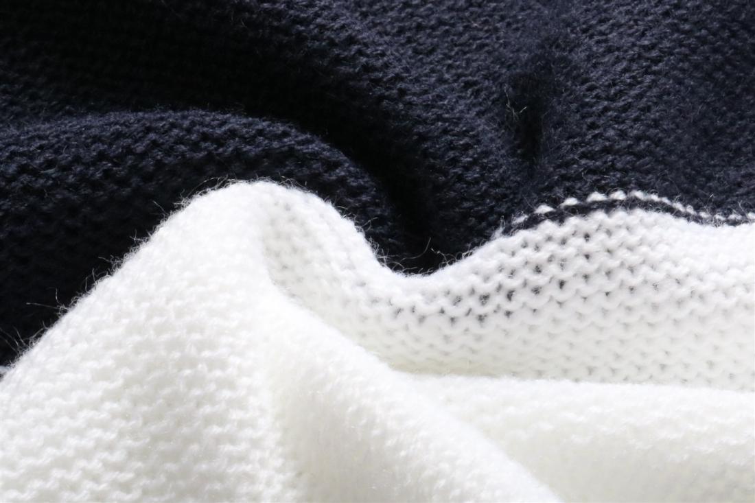 Striped Fashion Casual Pullover - Dark Blue L
