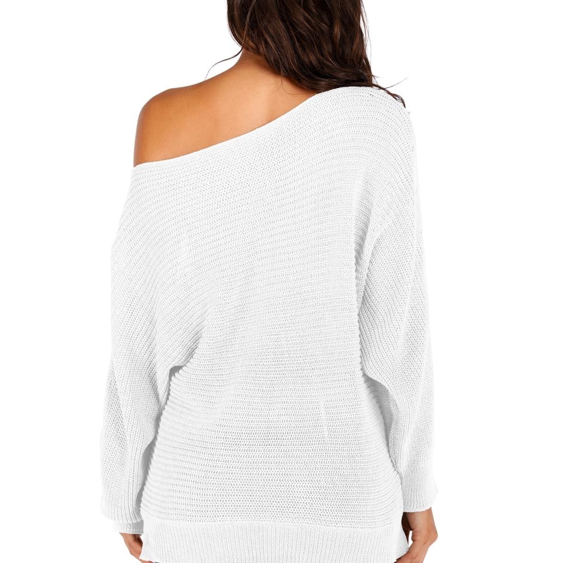Irregular Bat Sleeve Sweater Grey - L - Grey M