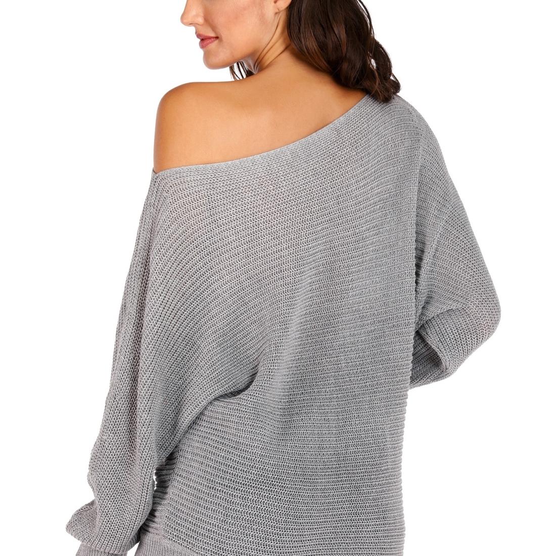 Irregular Bat Sleeve Sweater Grey - L - Grey M