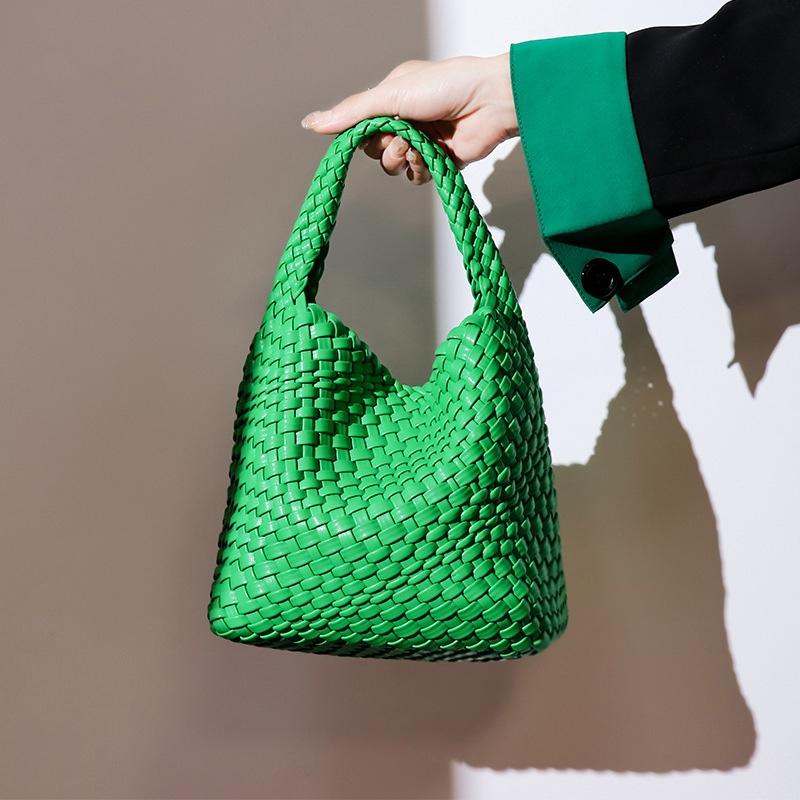Apricot Hand Woven 2-in-1 Shoulder Bag - Milkshake White